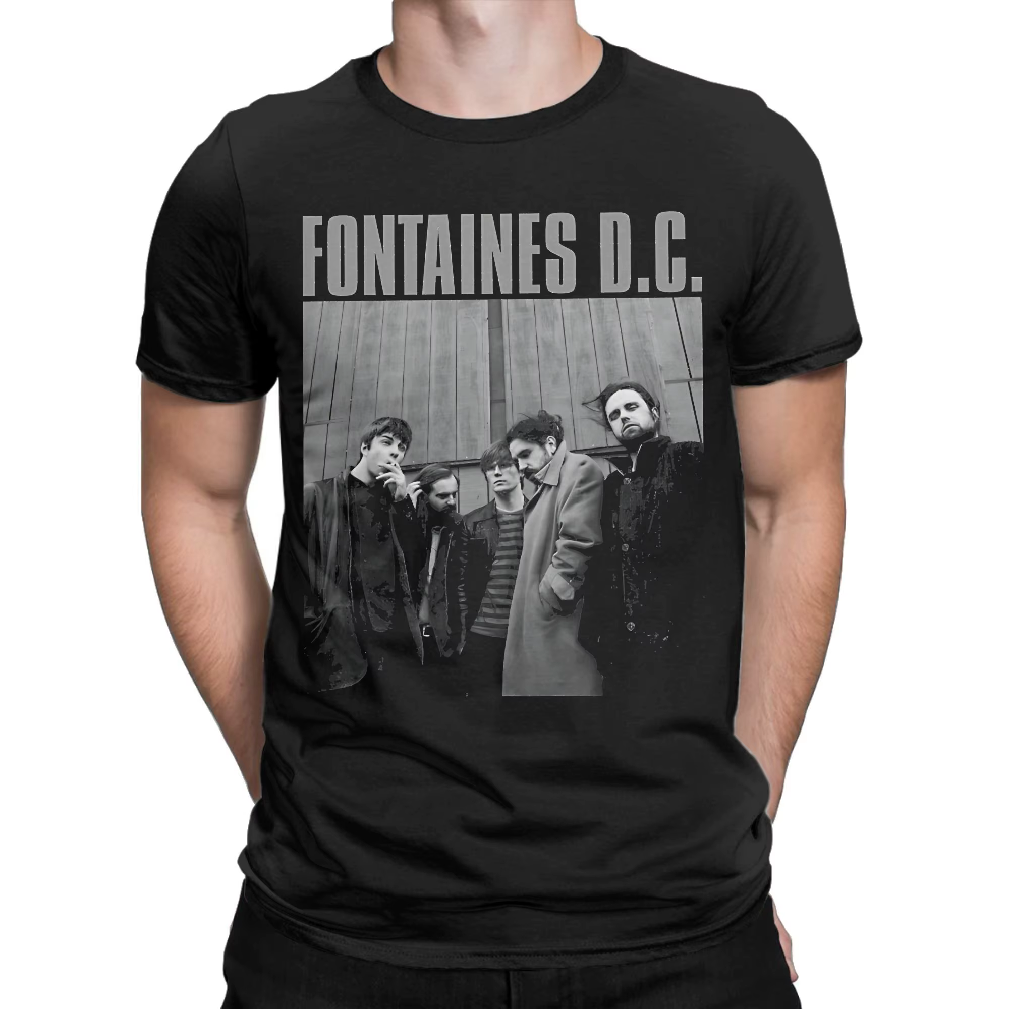 Hommes femmes FONTAINES DC TOUR 2025 Punk bande T-Shirt pur coton impression graphique T-Shirt haut 