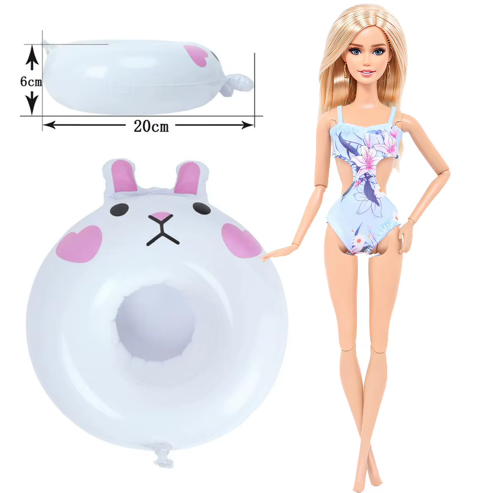 1 maillot de bain Bikini + 1 Mini bouée de sauvetage en forme d'animal, accessoires de plage pour ma
