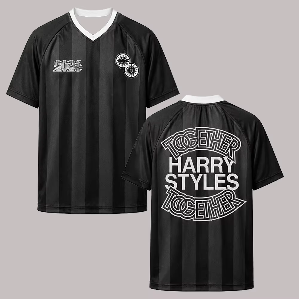 HarryStyles Together Tour Merch Amsterdam Jersey Chemise tendance été col en V manches courtes unise