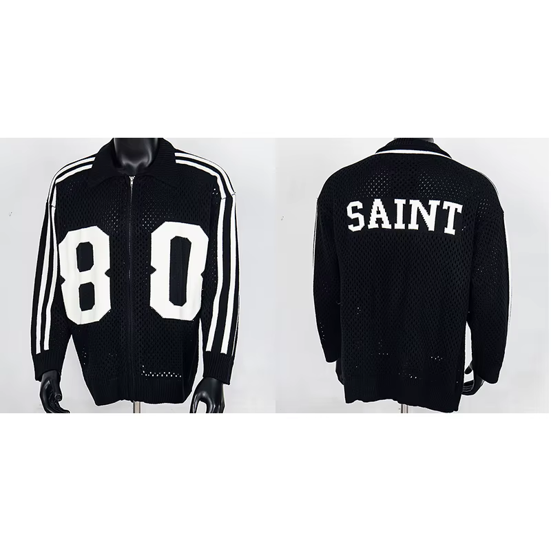 Veste zippée Saint Sweater 2026 SAINT, Pulls à col avec logo simple imprimé, Hauts pour hommes, femm