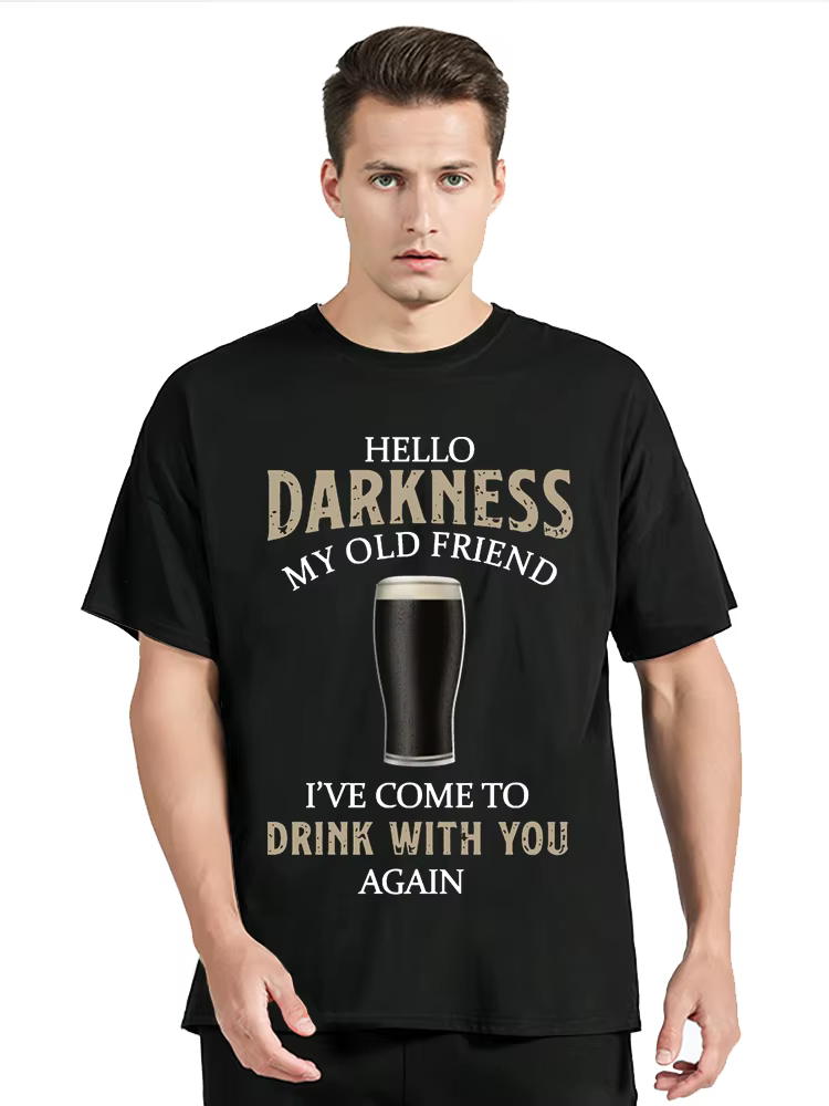 T-shirt col rond homme, bière dcDrunk BBQ T-shirt GUINESS GérTees Hello Darhouse My Old Friend