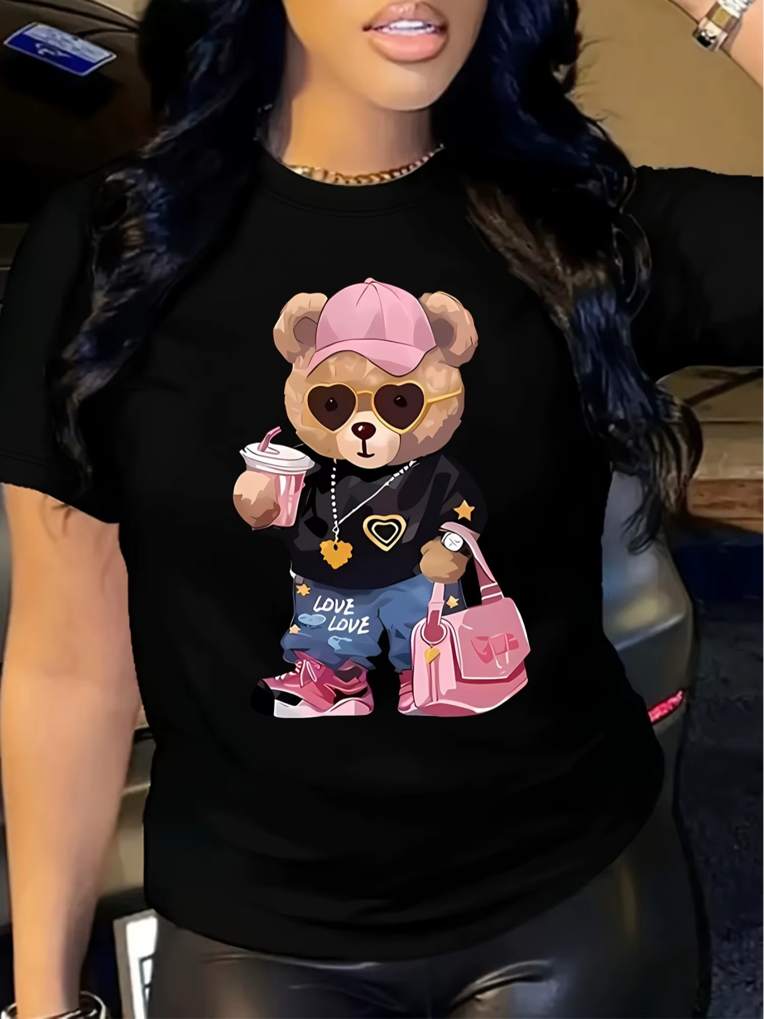 T-shirt à manches courtes - Vêtement décontracté élégant pour l'été et le printemps avec motif migno