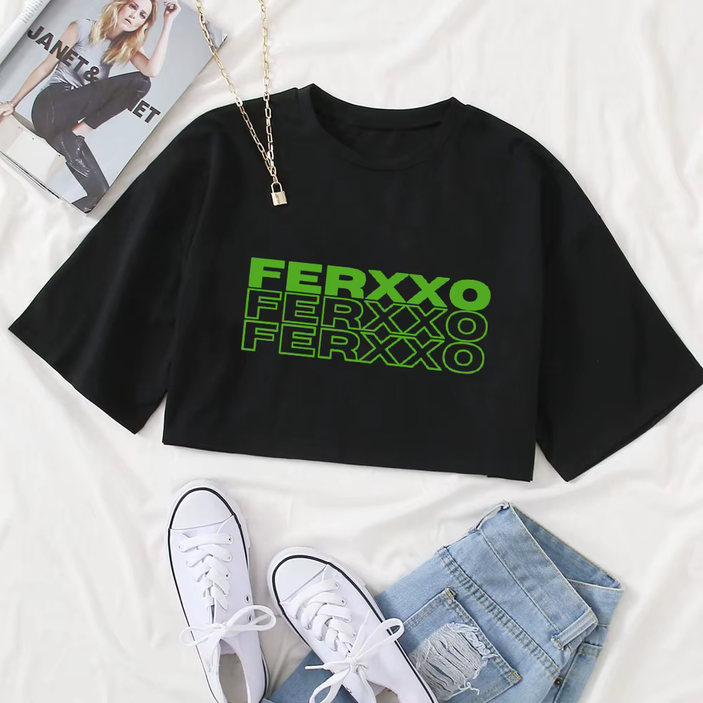 Feid Ferxxo Calipsis Tour 2024 chemise hauts col rond manches courtes Super-court décontracté Fans c