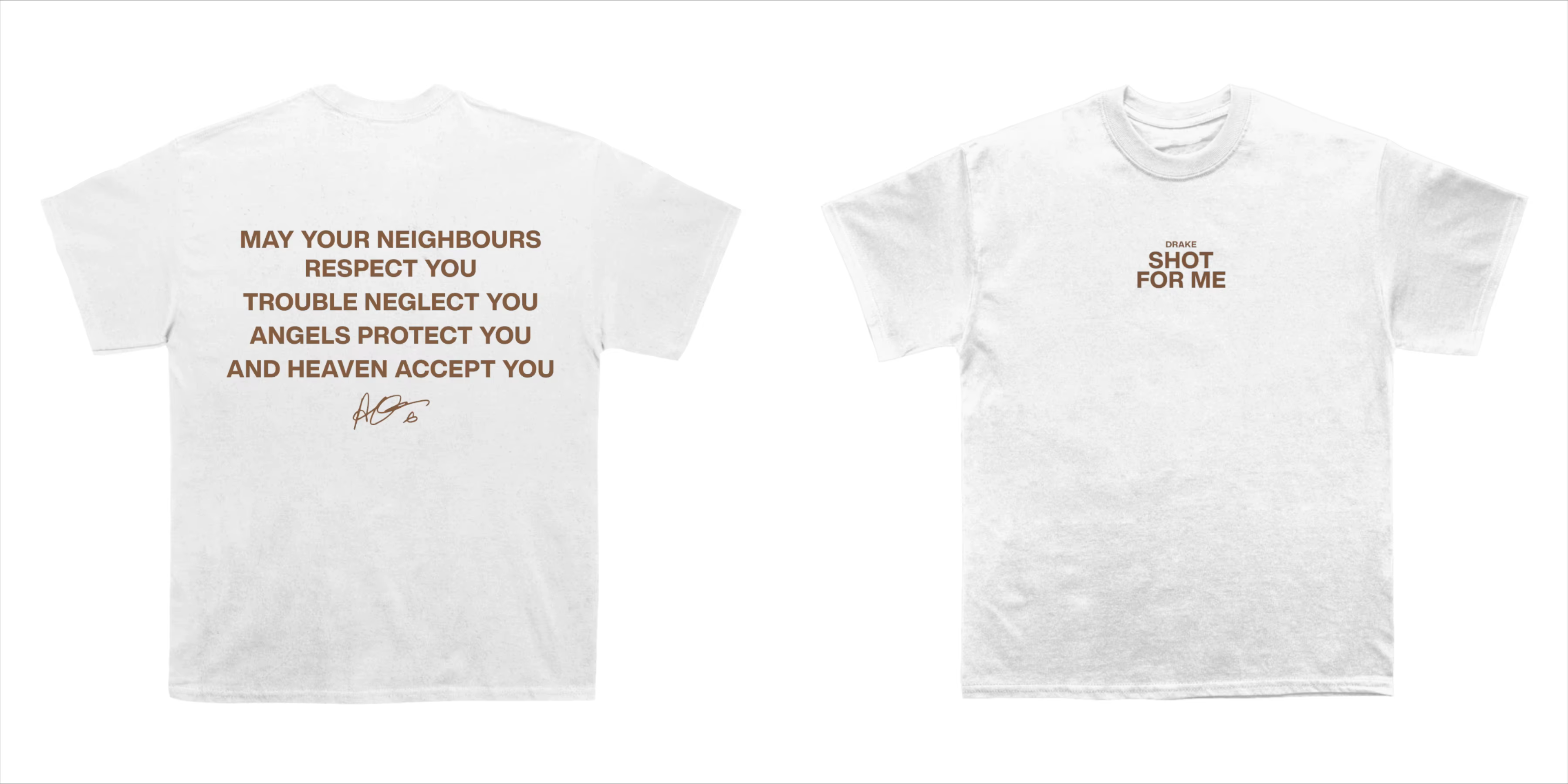Drake Neighbours Respect You Blessing T-shirt rétro Hip Hop Streetwear en coton surdimensionné à man