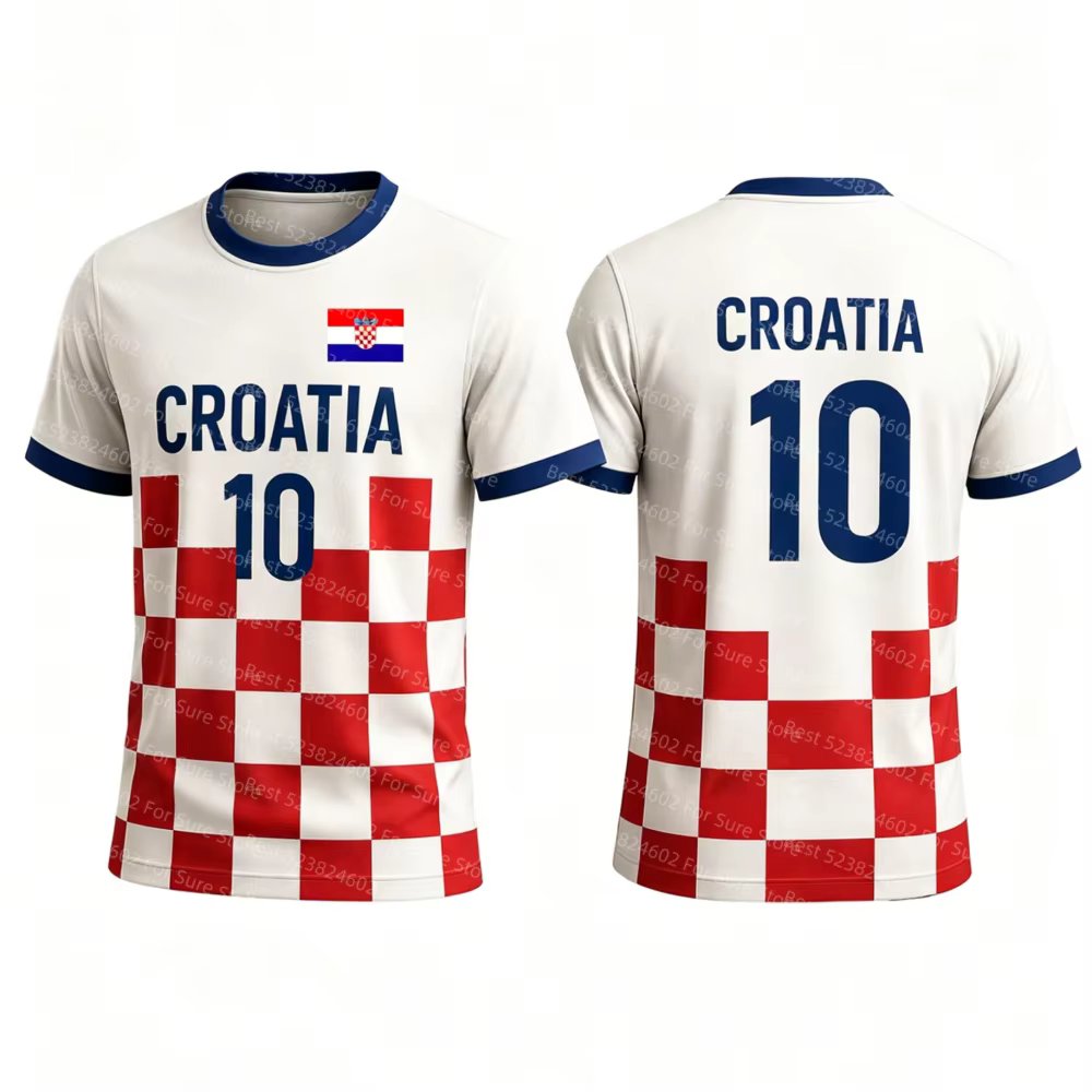 T-shirt Y2K Ringer pour femmes, motif échiquier rouge et blanc de la Croatie, imprimé 3D, style stre