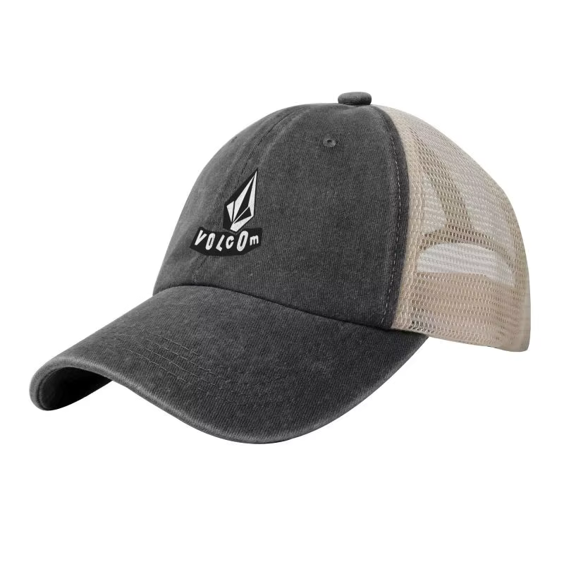 Casquette de baseball en maille avec logo Volcom, style rétro, en coton délavé, pour l'été, les voya