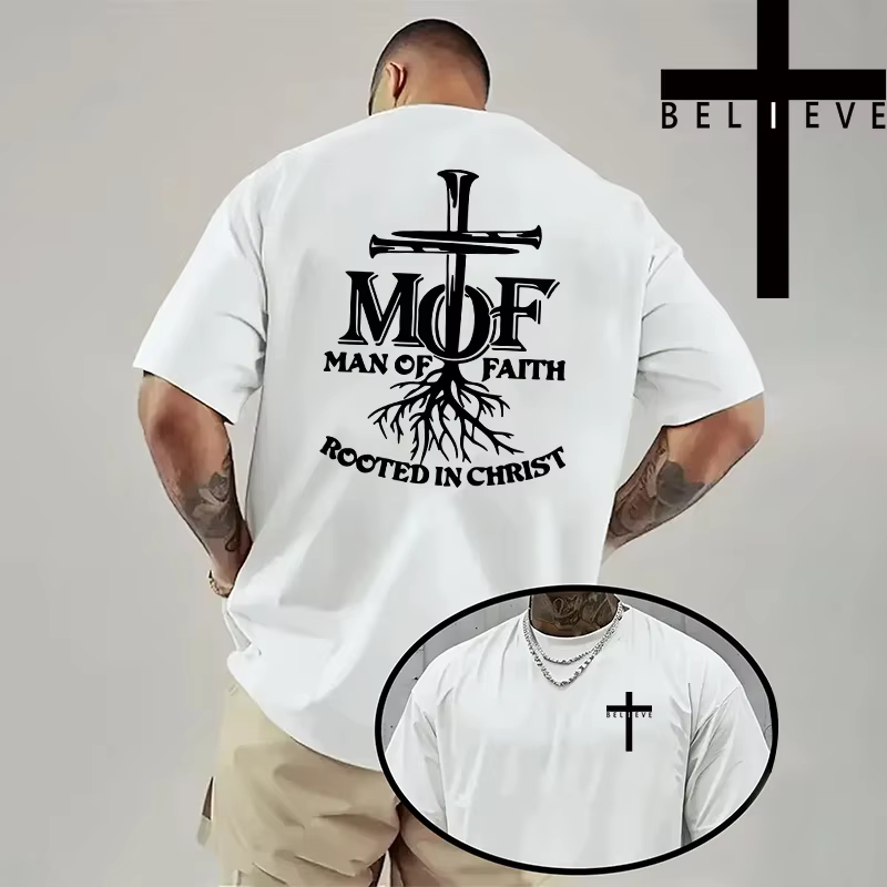 Christ imprimé T-shirt hommes de haute qualité couleur Pure à manches courtes haut printemps été quo