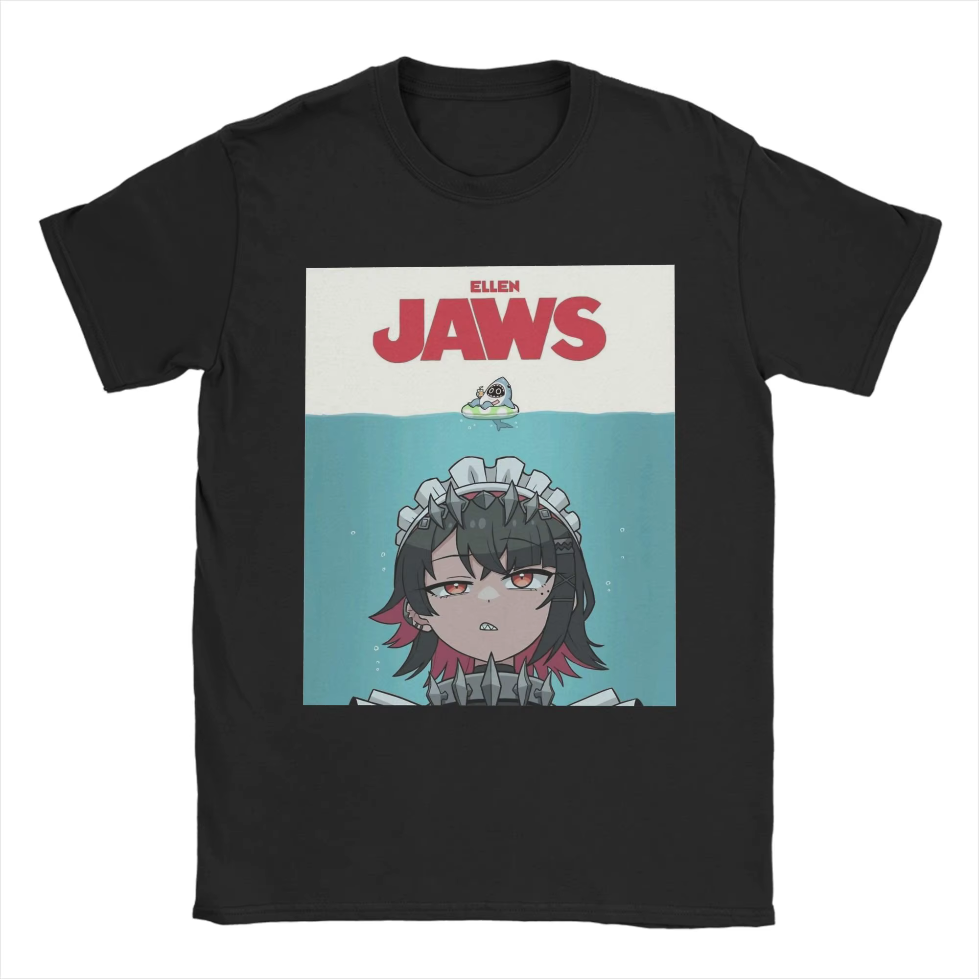 Ellen Joe Jaws Poster Zenless Zone Zero T-shirts pour hommes en pur coton, mode pour hommes, vêtemen