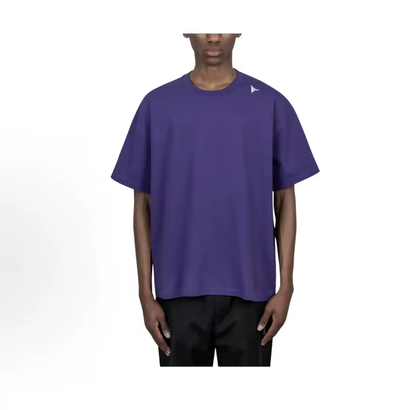 T-shirt unisexe violet et noir à imprimé triangle irrégulier, haute qualité, style urbain, pour le b