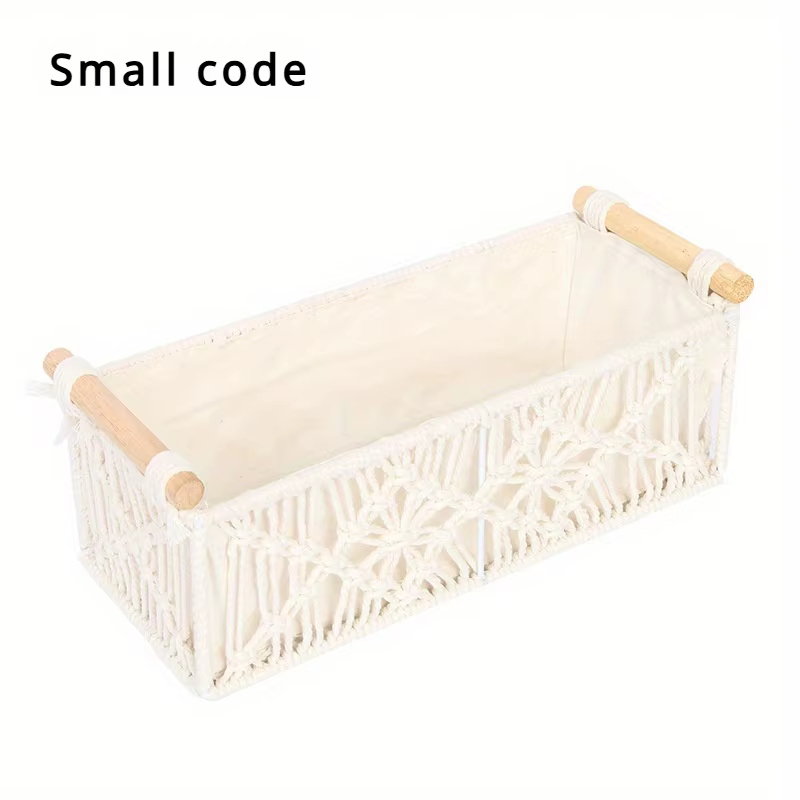 Panier de rangement tissé à la main, panier de tri de bureau conçu en grille, panier de rangement di