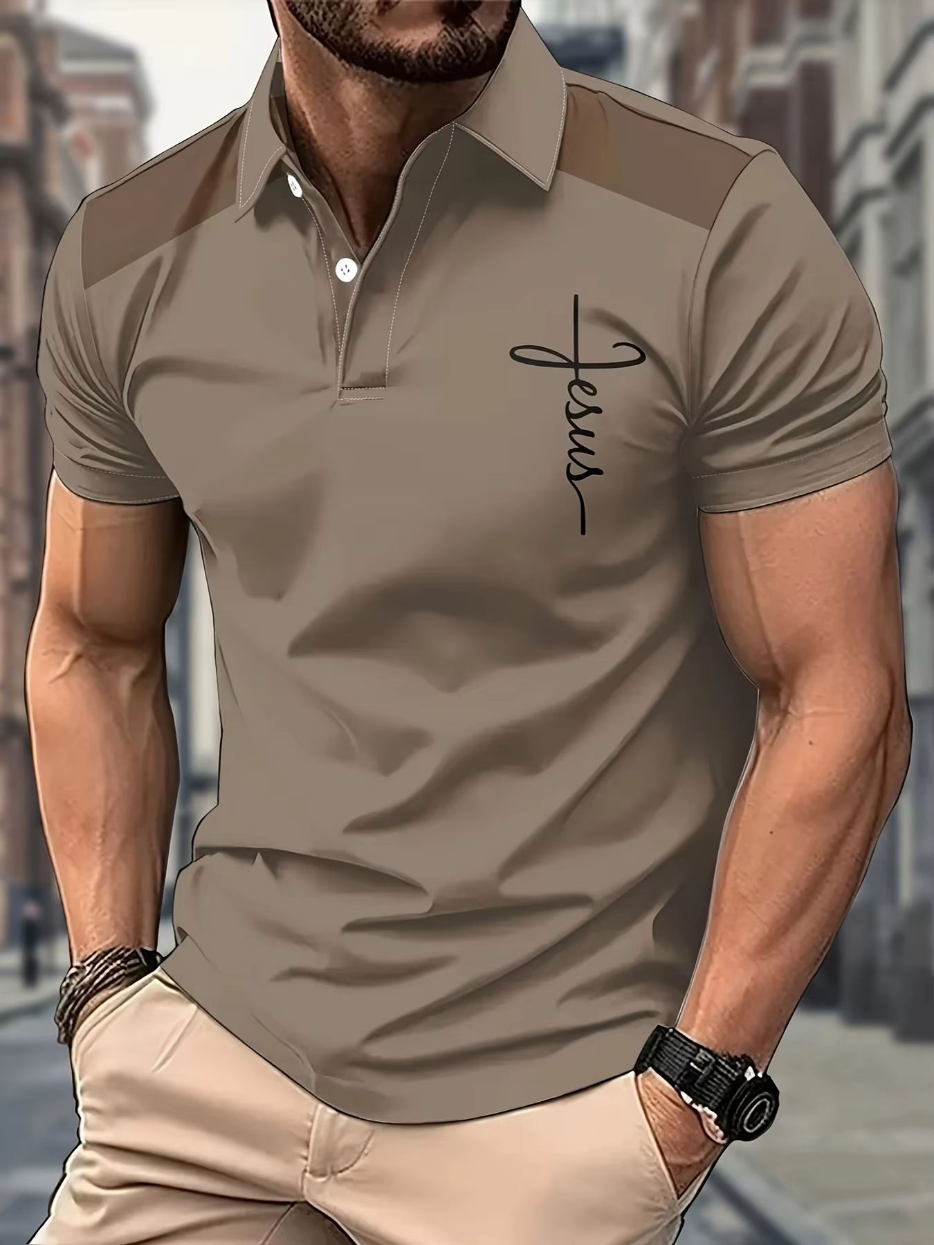 La nouvelle chemise POLO à manches courtes pour hommes pour l'été 2025 présente une impression de mo