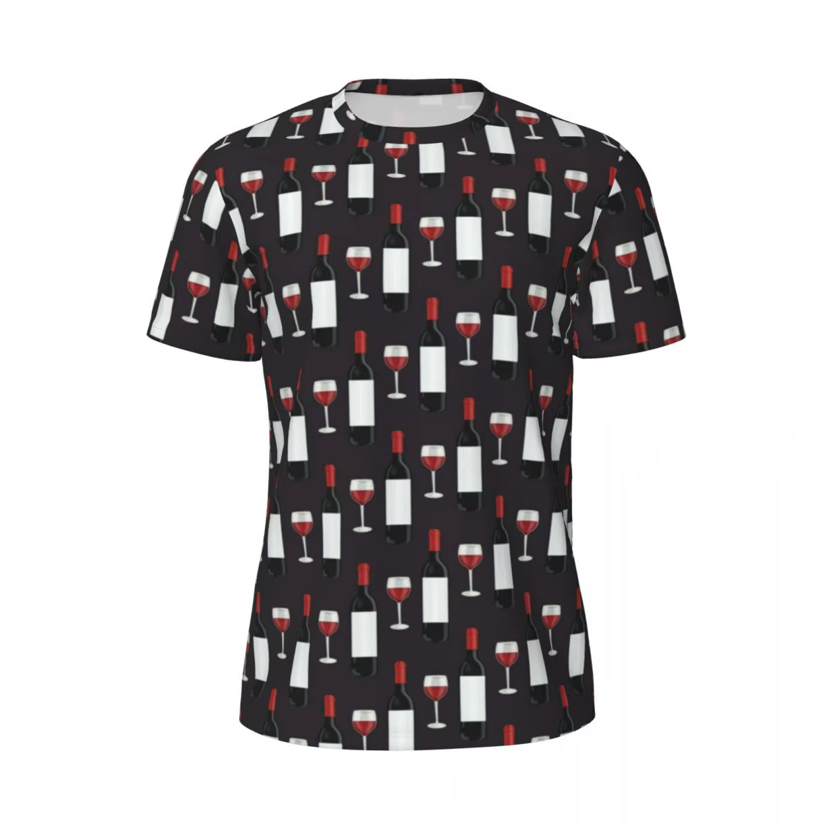 Modèle de vin t-shirt de sport été vin rouge imprimé T-Shirts géniaux à la mode Cool t-shirt pour ho