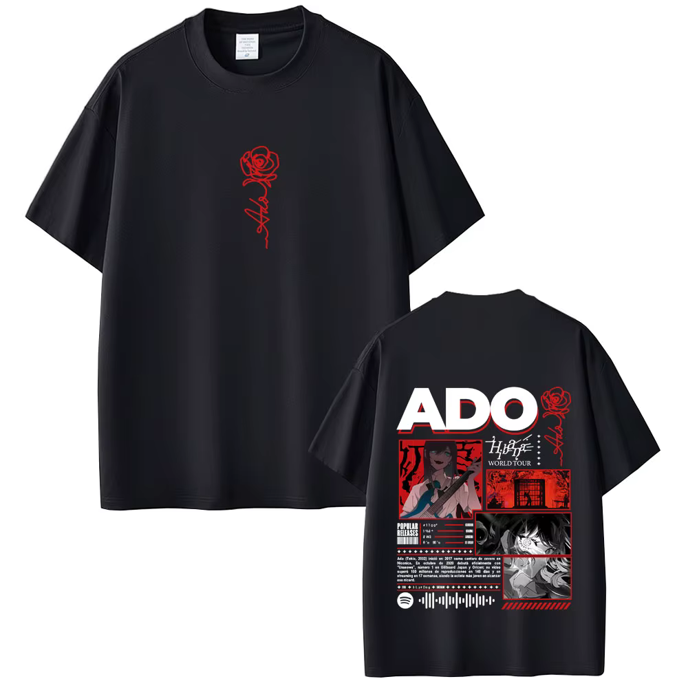 Ado Hibana Tour du monde 2025 T-shirt hommes femmes mode Pop musique t-shirts unisexe Y2k Style japo