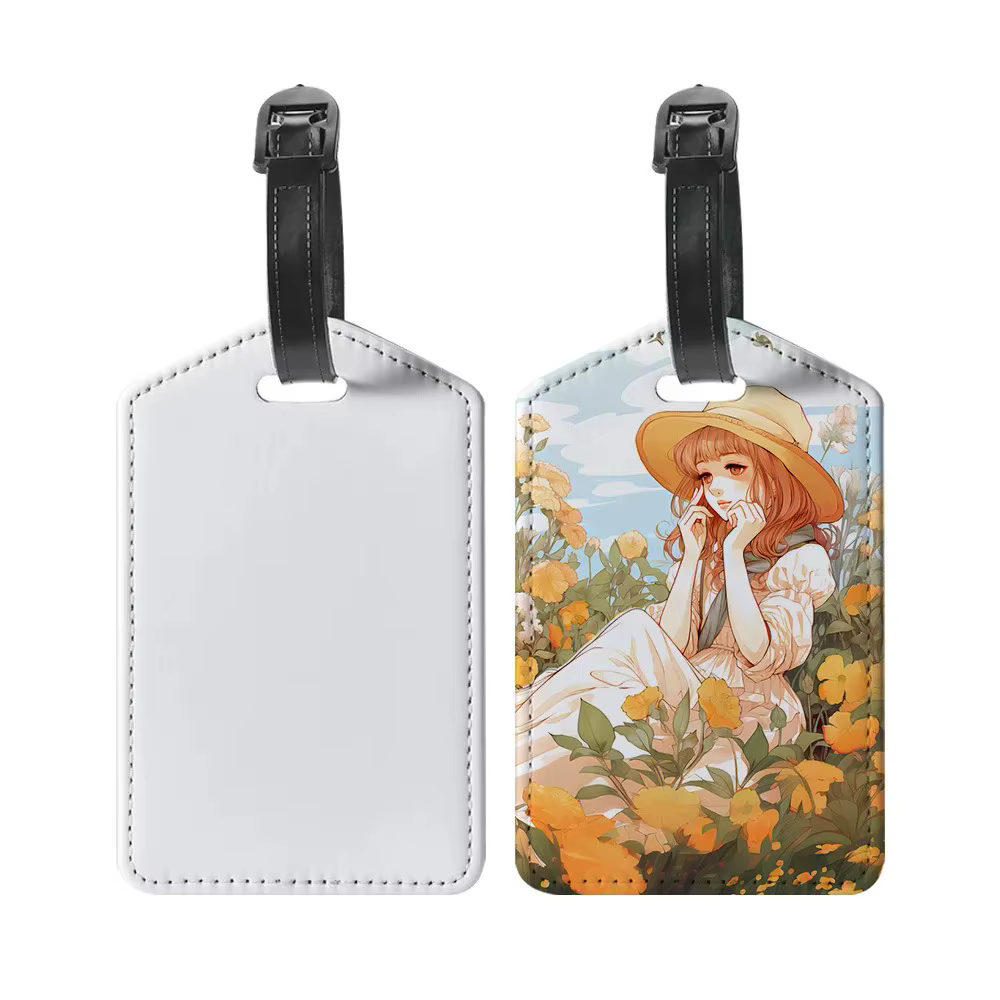 Étiquettes de bagage en cuir avec Photo personnalisée, étiquettes de carte d'embarquement, signes à 