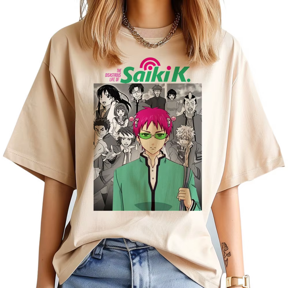 Saiki k chemise fille graphique Vintage classique psychédélique t-shirt Punk gothique esthétique ann