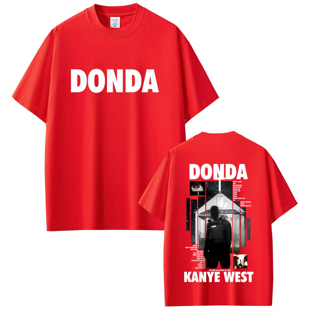 Rappeur Kanye West Donda Double face imprimé T-shirt hommes femmes Hip Hop mode Pop musique T-shirts