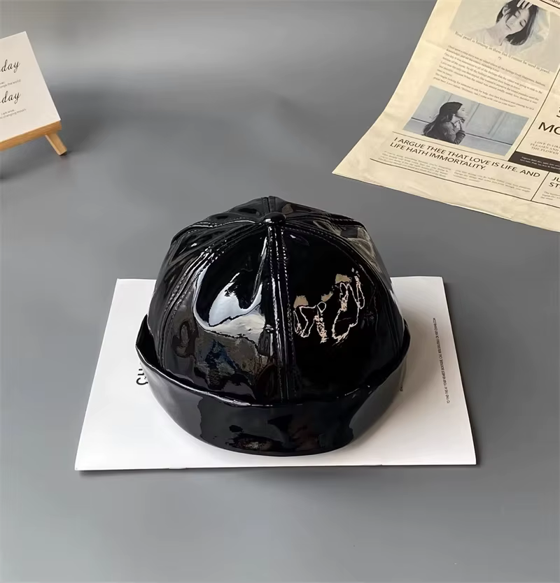 Casquette béret en faux cuir pu pour hommes et femmes, chapeau de peintre de loisirs, ins chic, stre