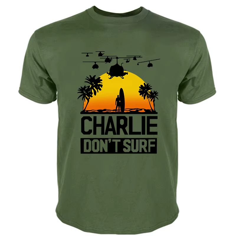 Charlie Dont Surf t-shirt homme Apocalypse Now Film hommes t-shirt mode coton t-shirt