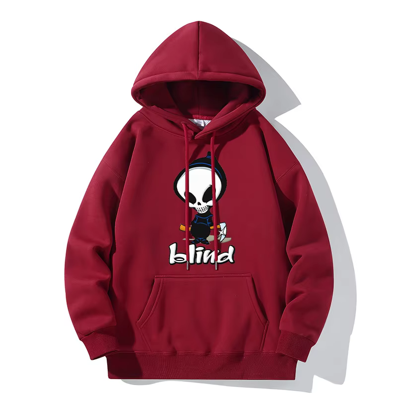 Sweat à capuche imprimé tête de mort pour sports de plein air, pull décontracté, manches longues, mo