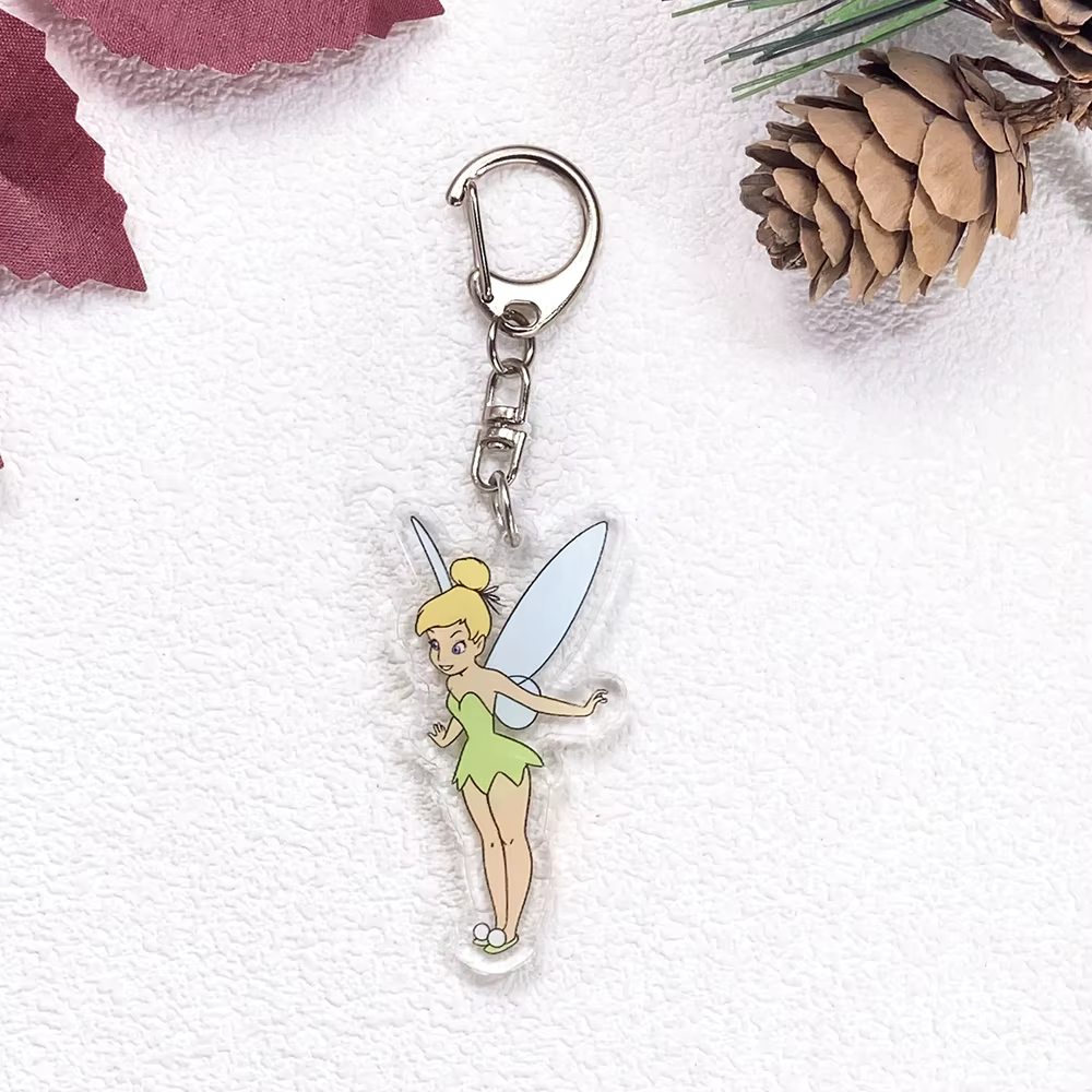 Porte-clés Disney Tinker Bell, accessoires en acrylique, breloques mignonnes, pendentif pour sac, po