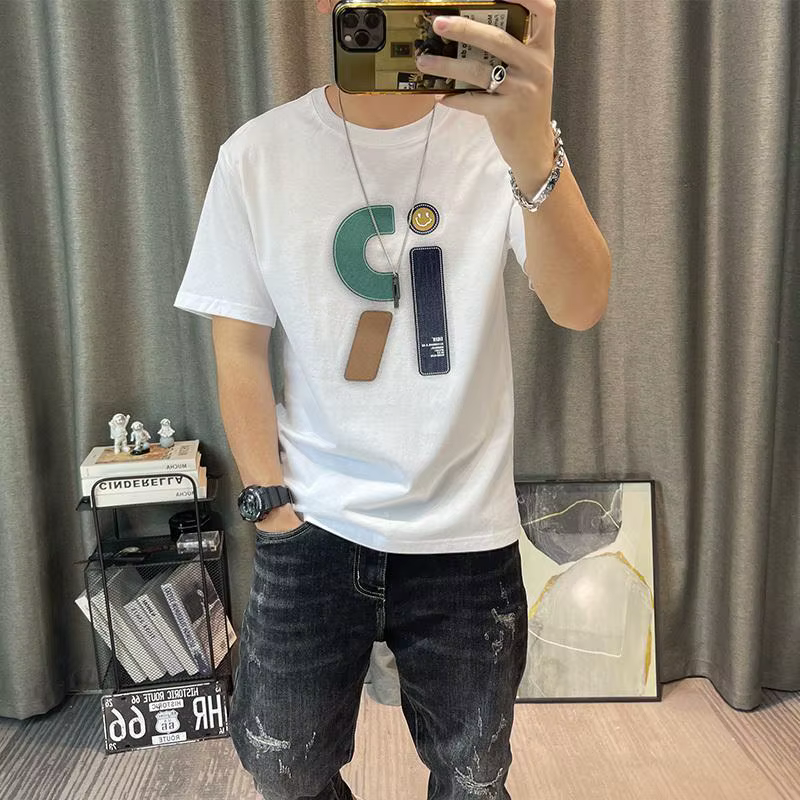T-shirt pour Homme avec Dessins de l'Alphabet, Streetwear, Top Man, Tee-shirts, Original, Hip Hop, M