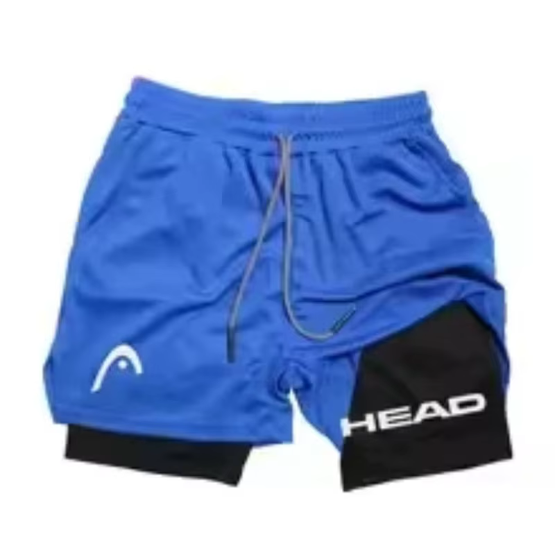 Shorts de jogging Harajuku pour hommes, fitness, gym, entraînement, 2-en-1, compression sportive, mo