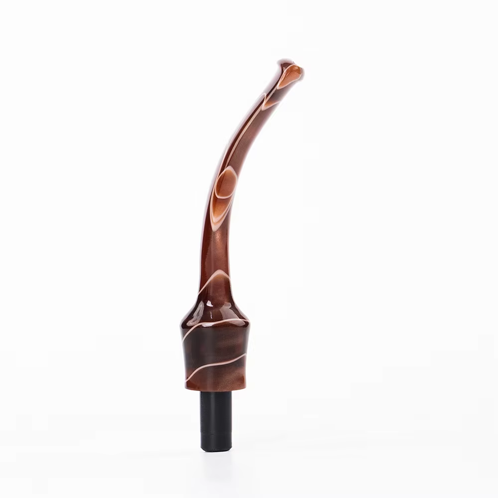 1 embout de pipe en acrylique coloré, poignée courbée en forme de selle, tenon Ø ext. 7,1 mm, embout