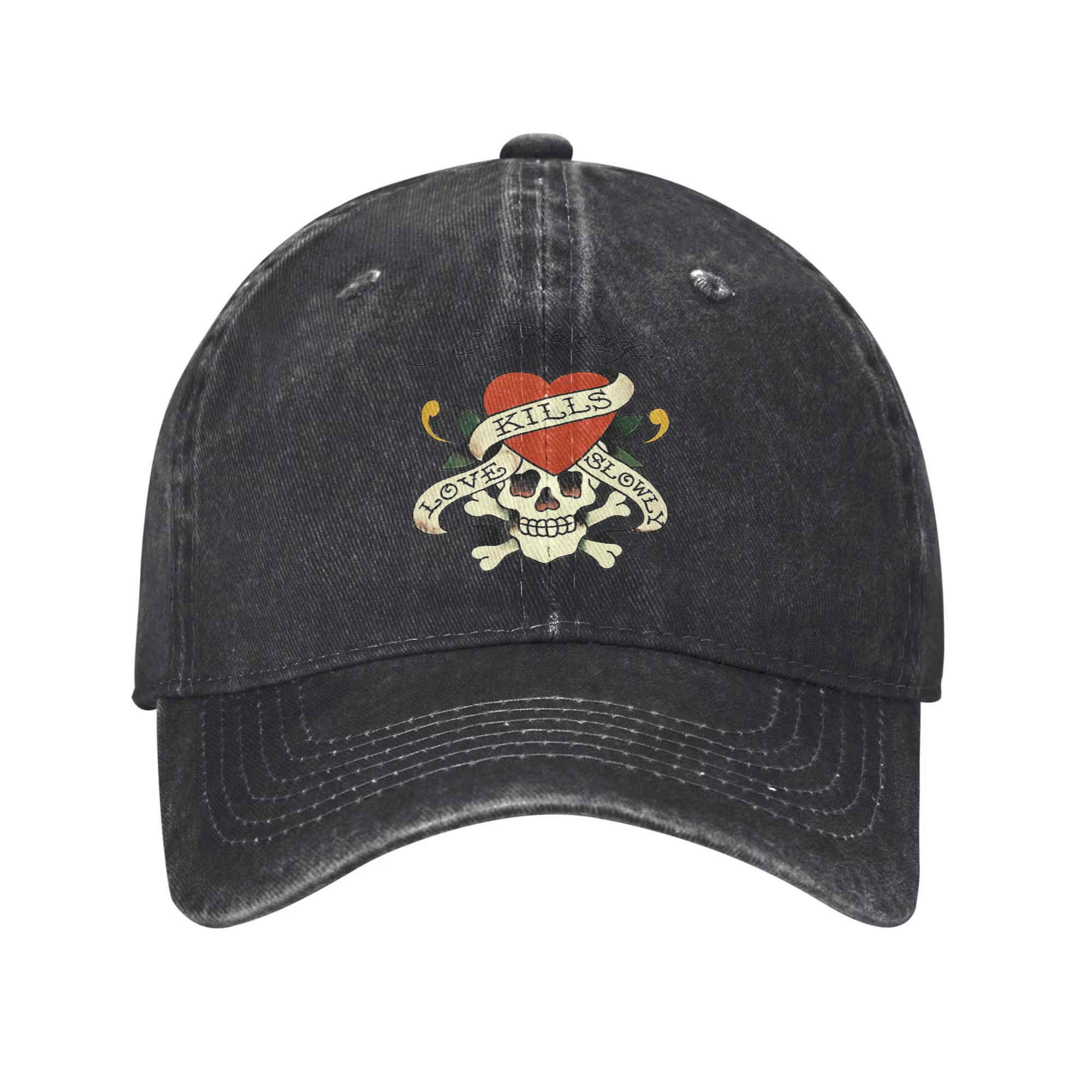 Casquette en jean délavé Ed Hardy Love Kills Slowly, casquette de baseball décontractée, chapeau rég