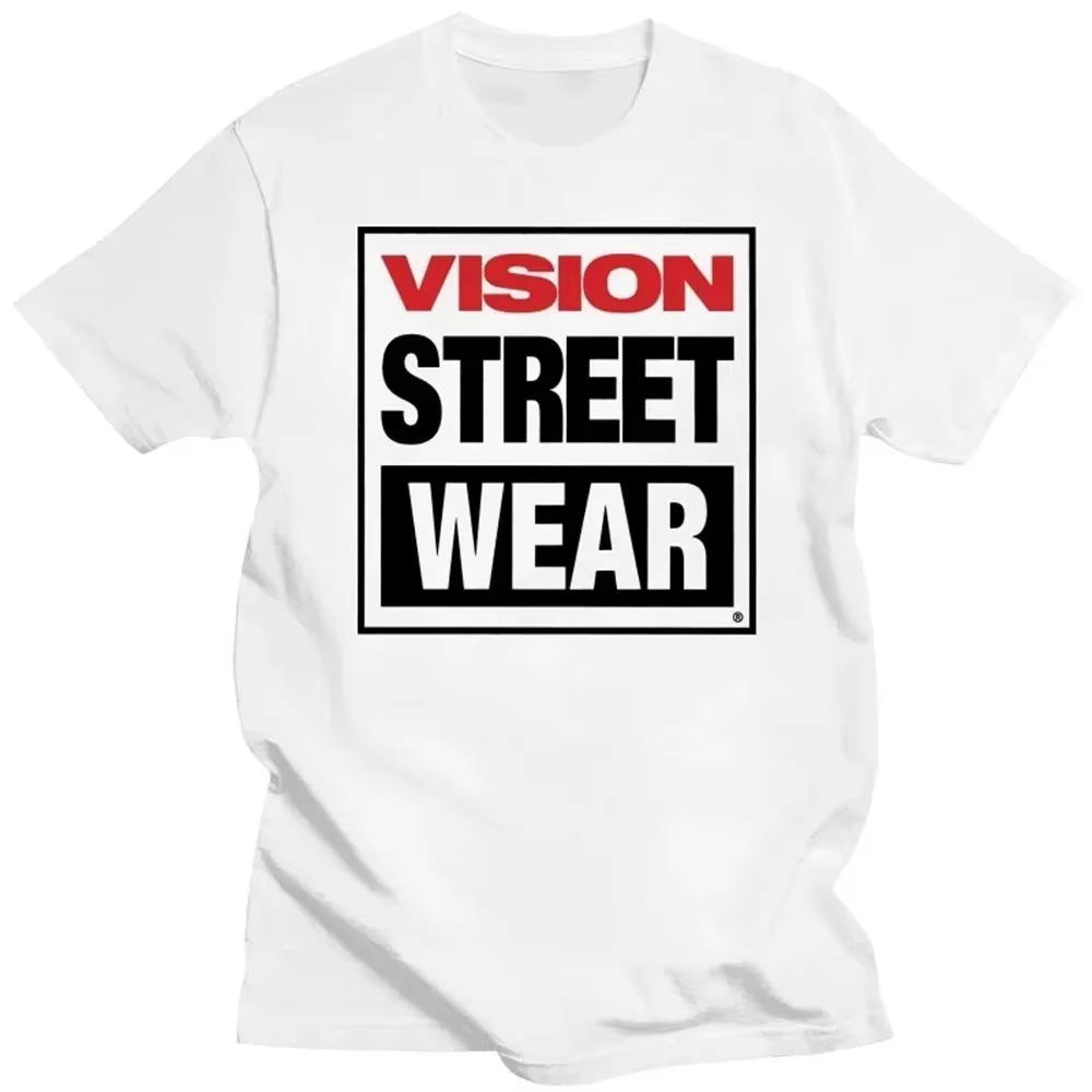 Coton hommes femmes Vision Street Wear T-Shirt Vision Street Wear T-Shirt vierges Vintage haut d'été