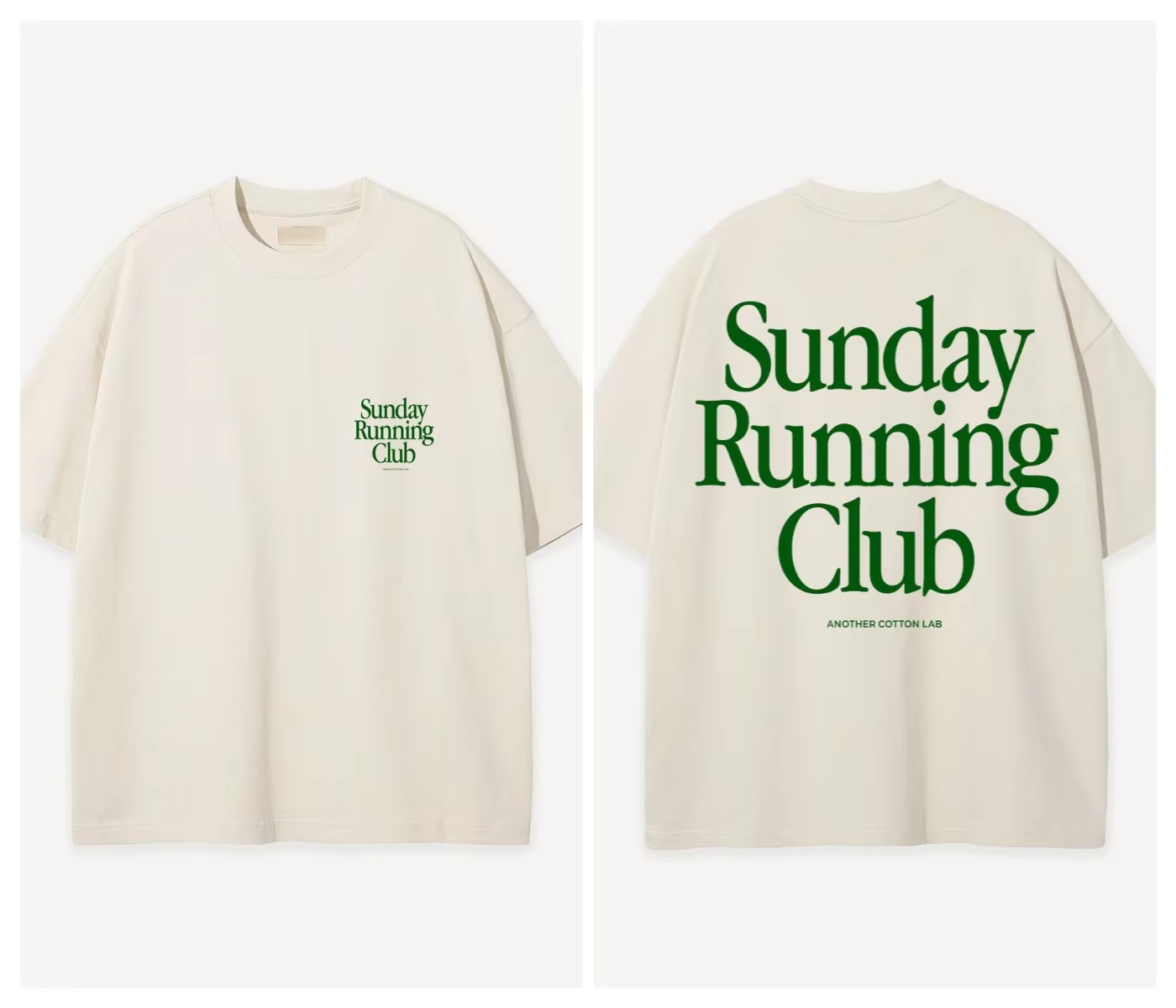 Sunday Running Club T-shirt en coton pour hommes, décontracté, ample, streetwear, vintage, athlétiqu