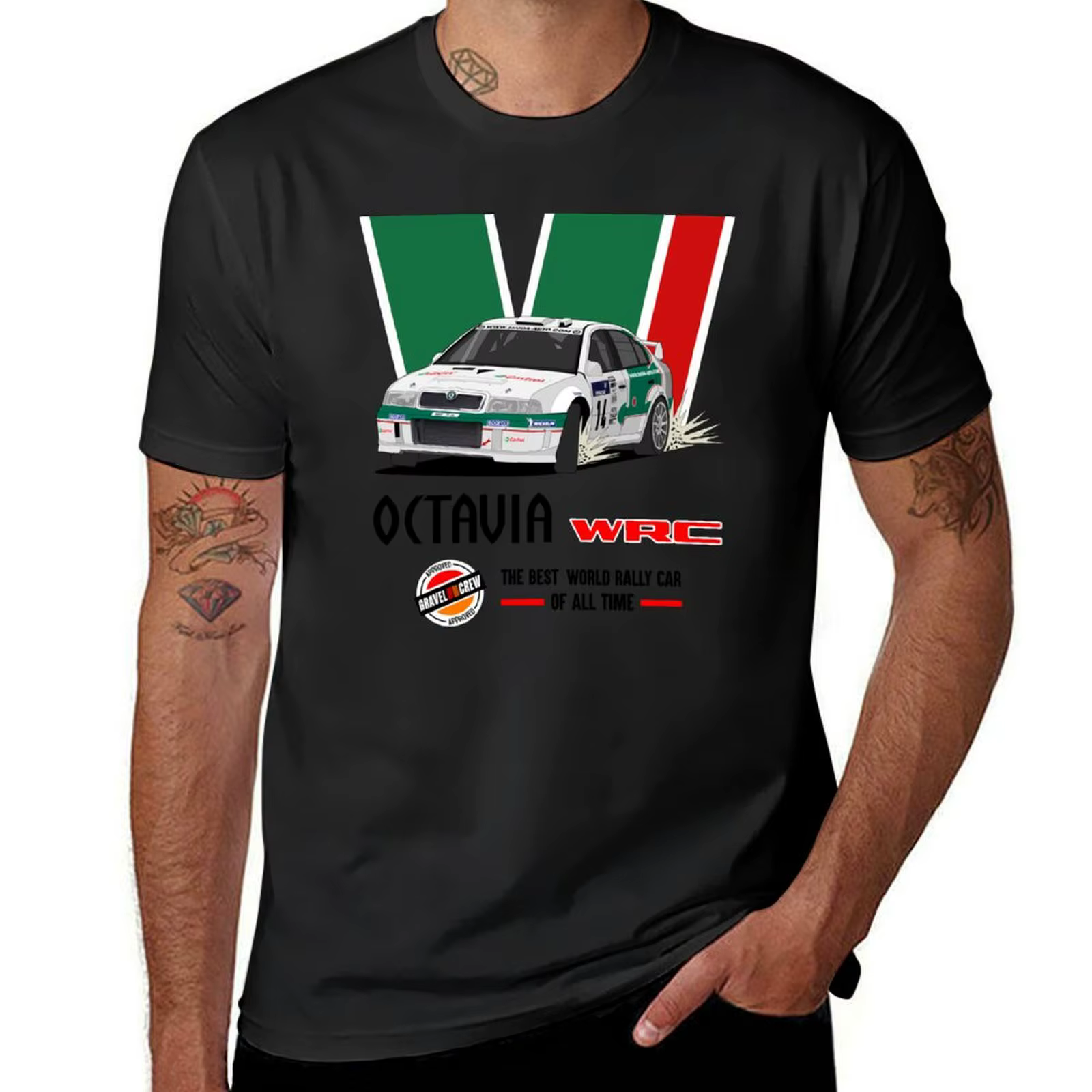 Octavia WRC version blanche T-Shirt douane fans de sport hommes t-shirts graphiques