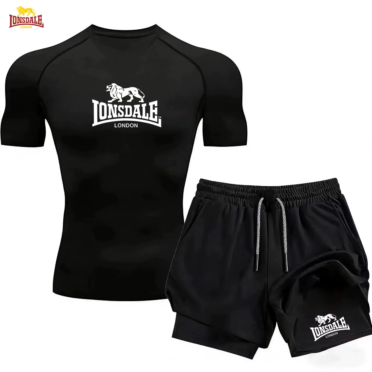 LONSDALE - Vêtements de sport en coton pour hommes, ensembles de vêtements de sport à séchage rapide