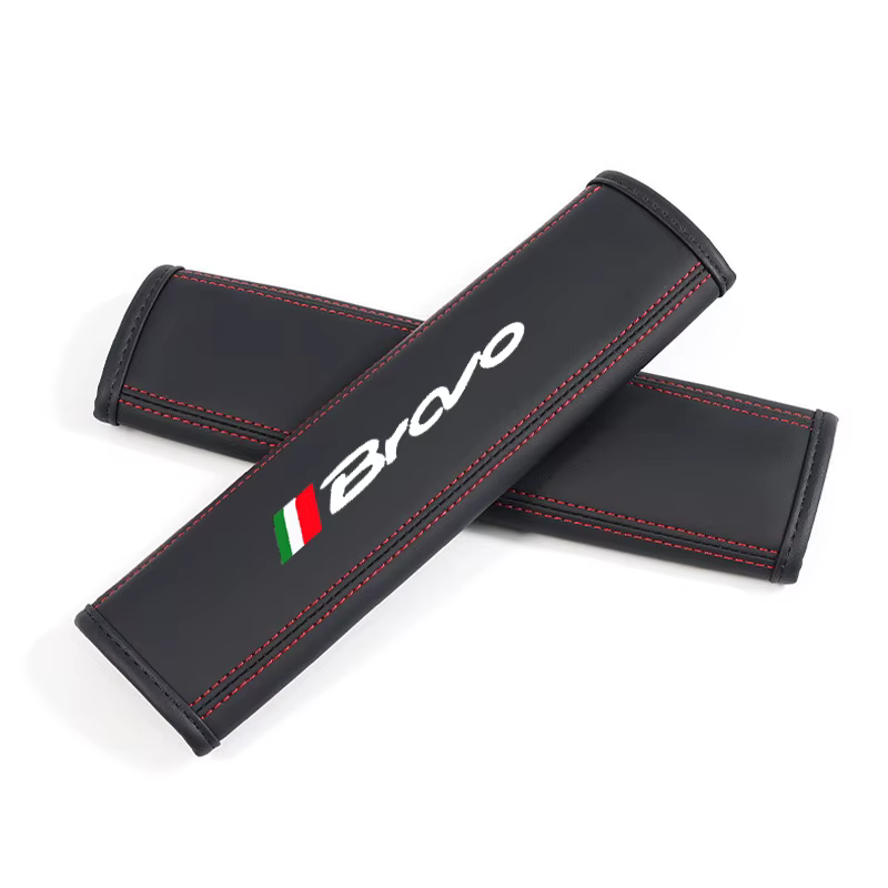 Couvre-épaules en cuir Nappa pour ceinture de sécurité de voiture, pour Fiat Bravo Punto Ducato Ivec