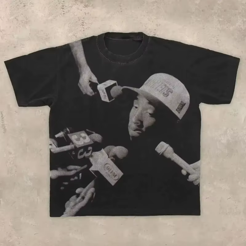 T-shirts gothiques rétro Harajuku unisexes Y2k, haut à motif de personnage hip-hop américain, T-shir