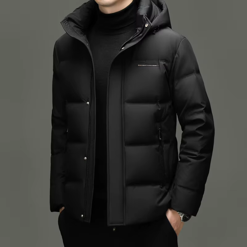 Véritable 85% doudoune d'oie hommes 2025 hiver chaud manteau bouffant capuche de luxe thermique exté