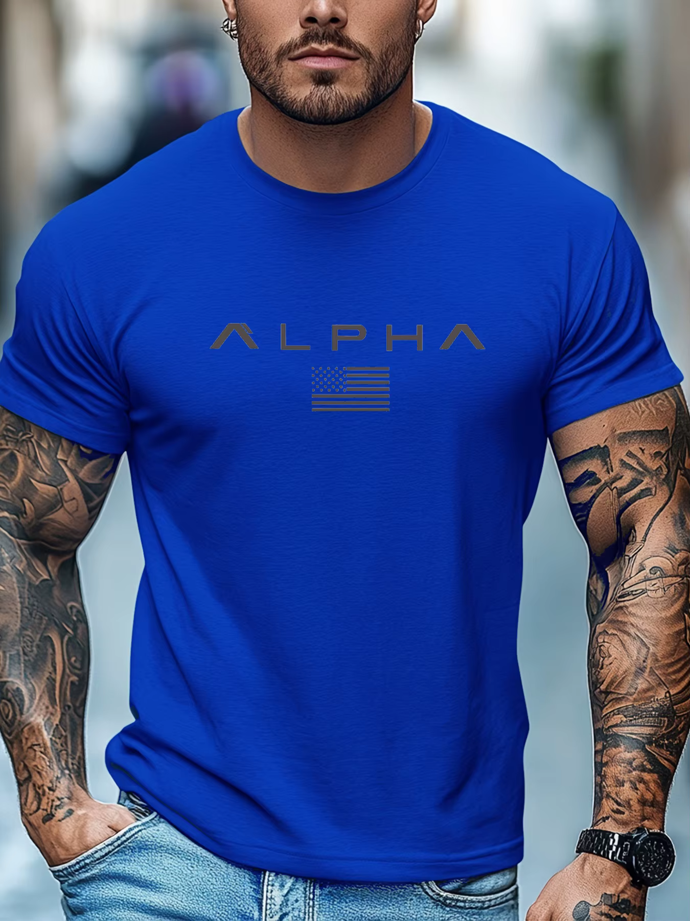 T-shirt de sport d'extérieur pour homme - Haut décontracté à col rond et manches courtes - T-shirt d