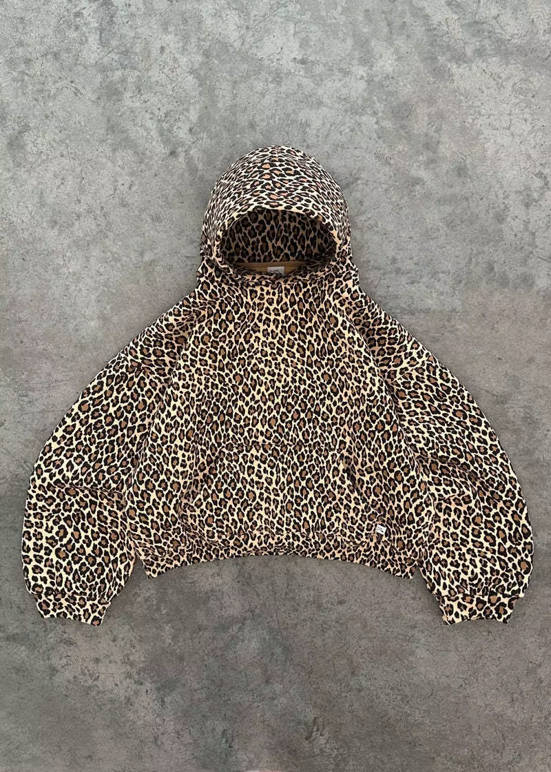 Sweat à capuche imprimé léopard Y2K – Sweat-shirt unisexe Harajuku style hip hop zippé pour couples