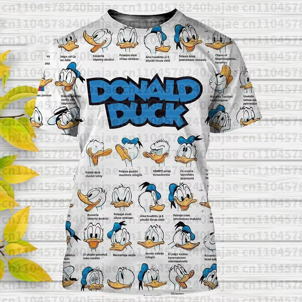 T-shirts Donald Duck Dessin Animé Anime 2026 Impression 3D Streetwear Hommes Femmes Mode Décontracté