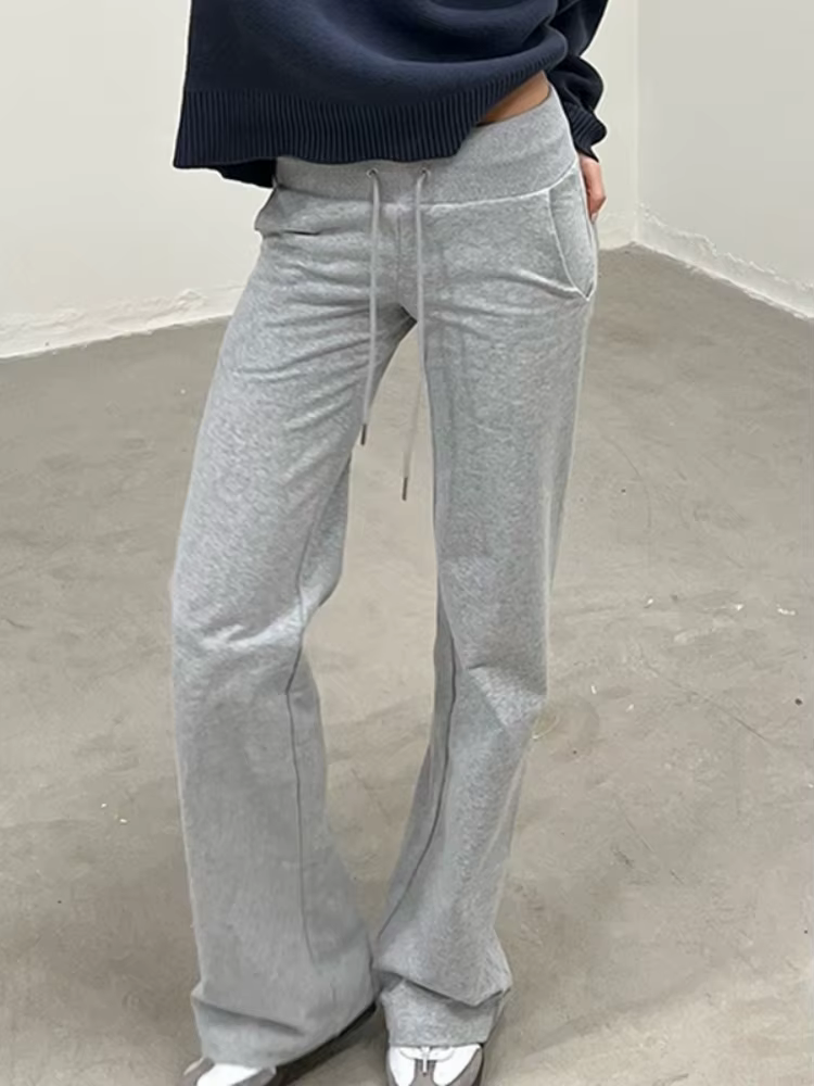 Pantalon droit femmes Streetwear solide Joggers femmes pantalon à lacets pantalons De Mujer Y2k vête