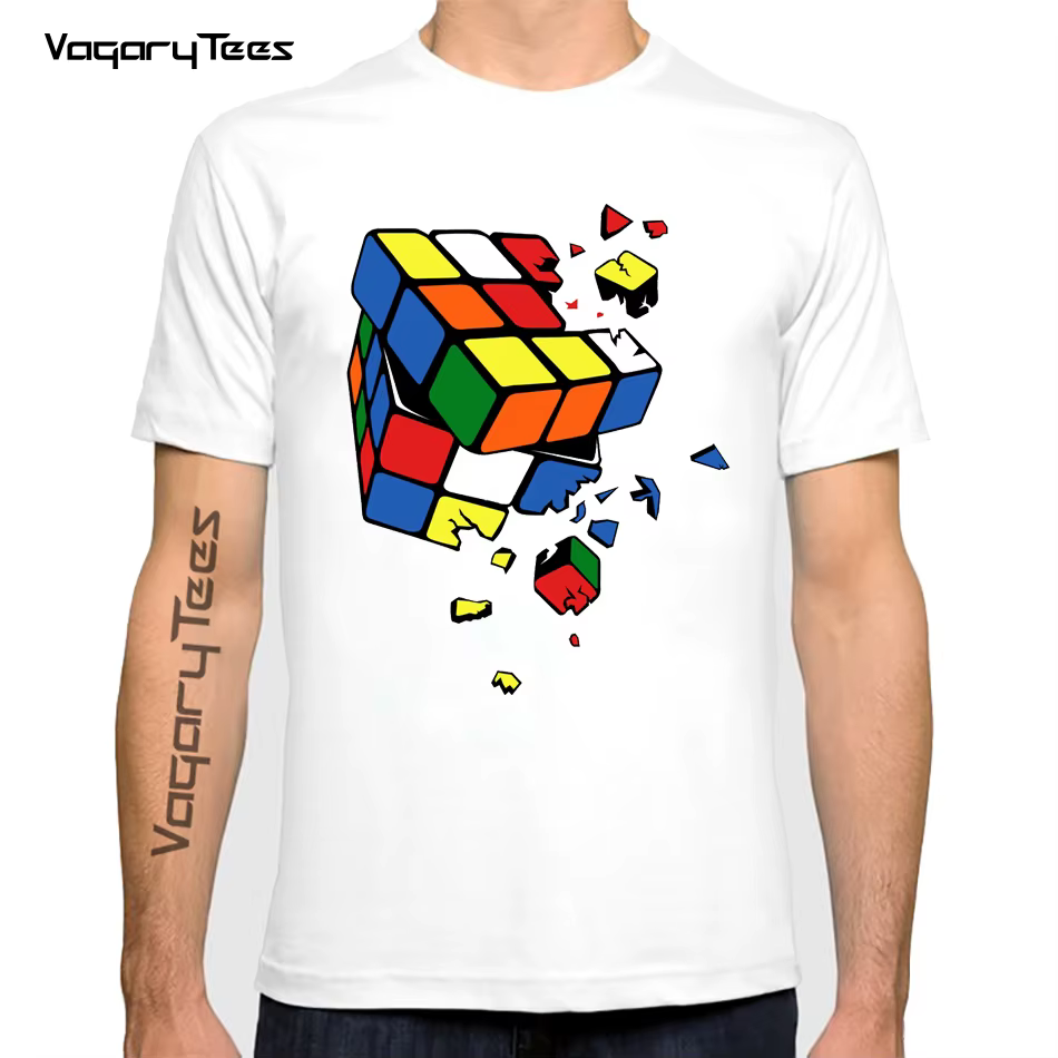 T-Shirts d'été pour hommes, impression de la théorie du Big Bang, Design élégant, Exploding Cube T-S