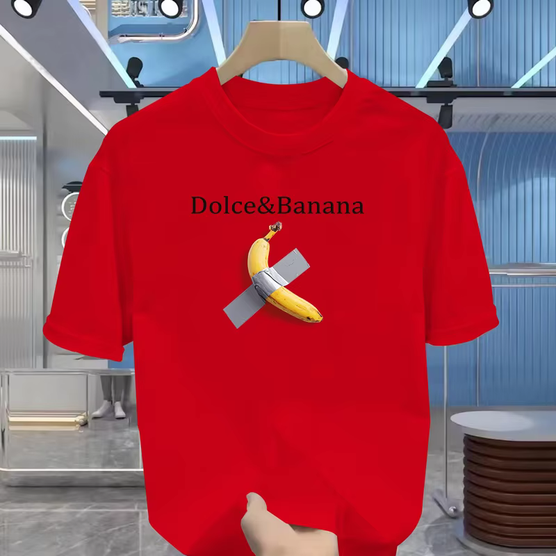 T-shirt pour homme avec imprimé Dolce&Banana, design de parodie amusant avec ruban croisé banane, t-