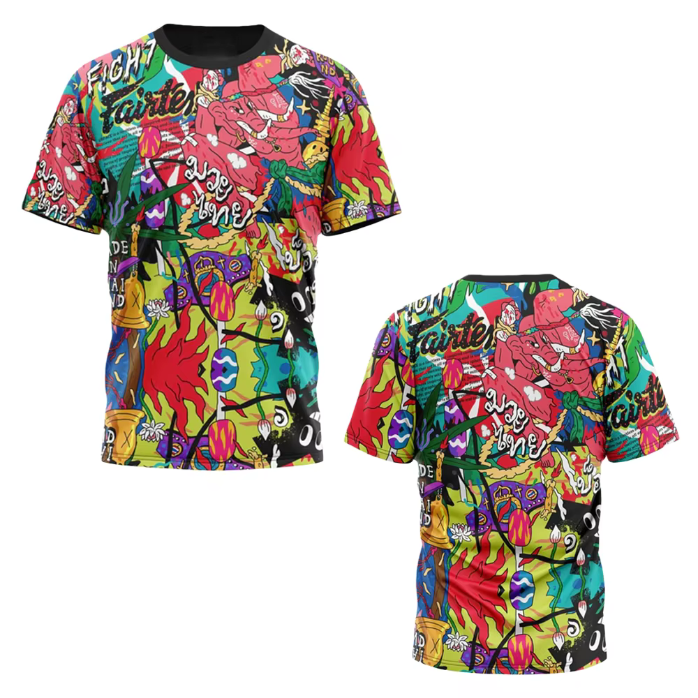 T-shirt de sport d'été respirant à manches courtes pour hommes et femmes, imprimé en 3D, Fairtex, po