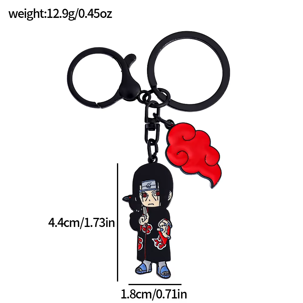 Porte-clés et breloque de sac Itachi Uchiha (Clan Sombre) - Cadeau pour fans d'anime
