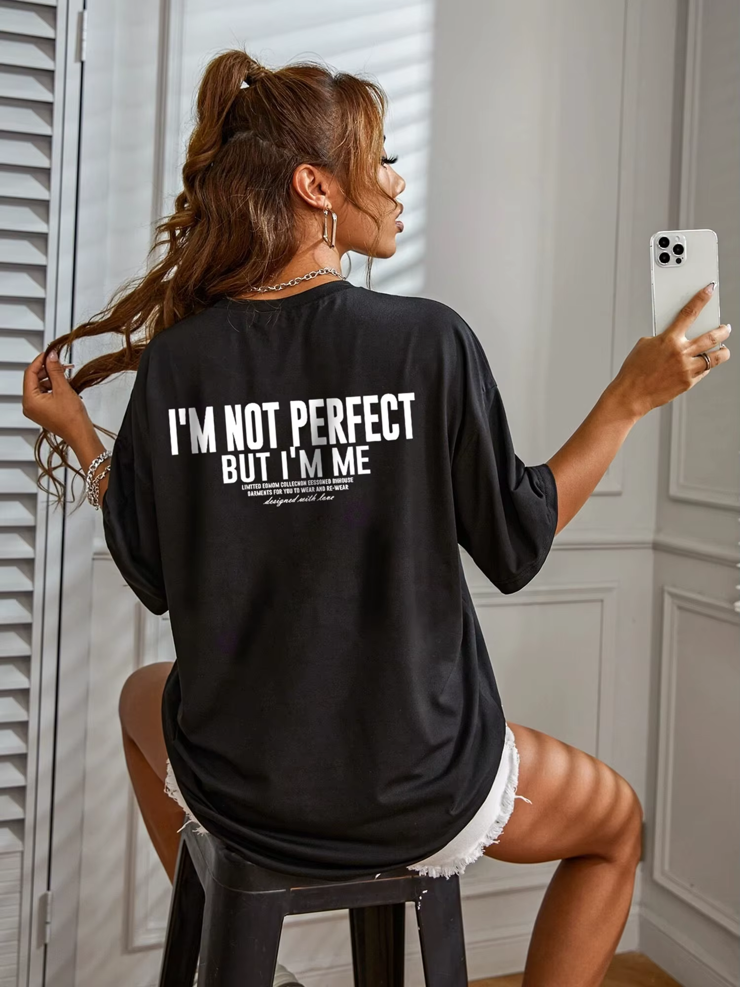 T-shirt imprimé lettres, haut décontracté à manches courtes pour le printemps et l'été, vêtements su