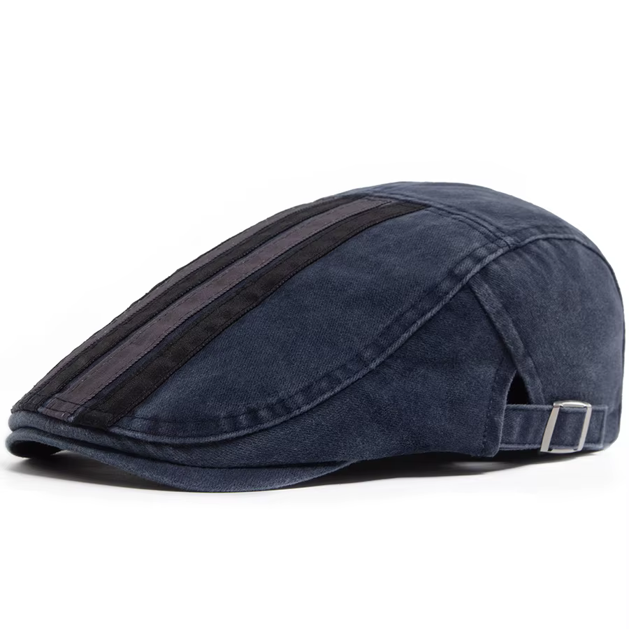 Casquette de journal Vintage pour hommes et femmes, chapeau plat à cinq barres, bérets délavés, visi