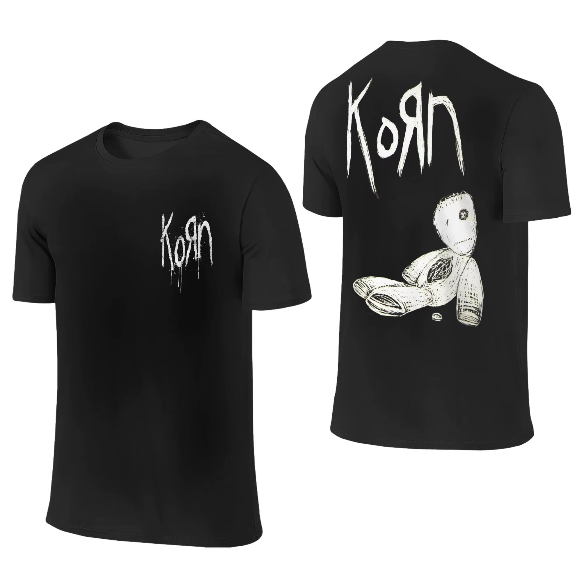 Créatif Korn problèmes poupée métal T-Shirt hommes femmes col rond coton T-Shirt groupe de Rock Y2k 