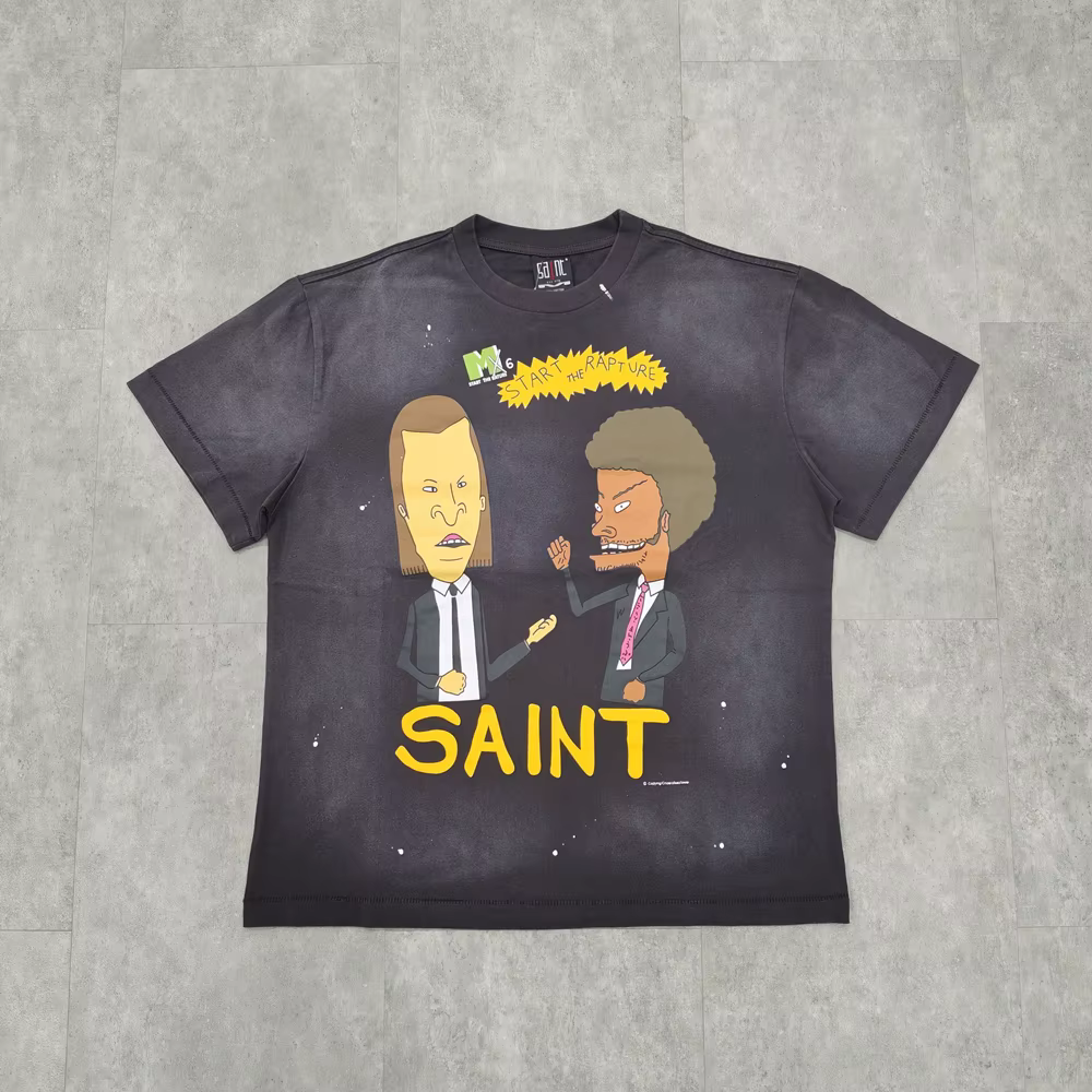 Yao mode Saint de Michael 25SS t-shirt décontracté hommes hauts vêtements surdimensionné Vintage amp
