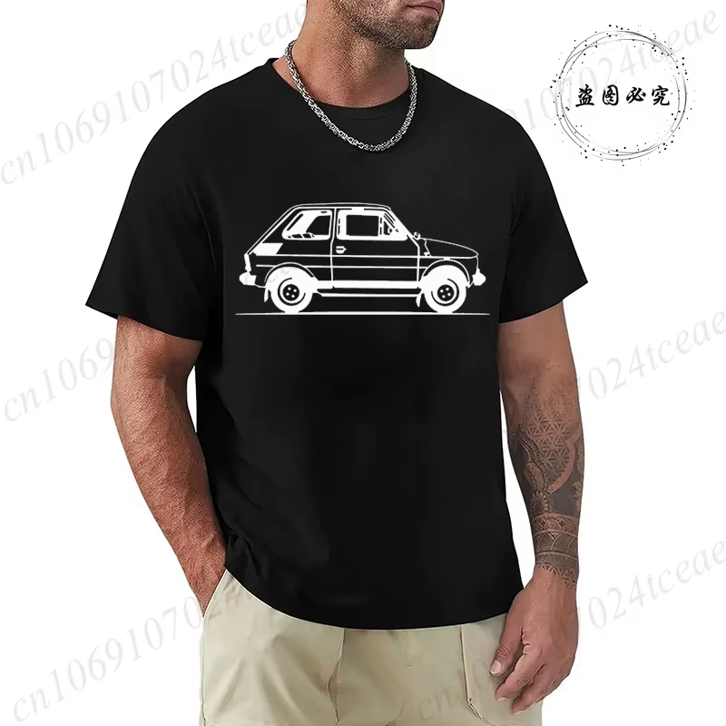 Brand Design T-Shirts Summer New Classic Old Car Print Man Fashion T-Shirts Mens Clothing Car Cartoo
