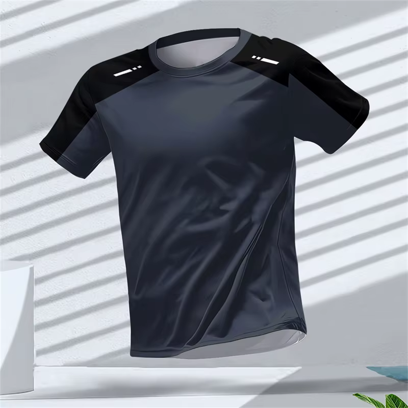 Mode course sport T-shirts pour hommes été décontracté en plein air Fitness 3D imprimé T-shirts en v