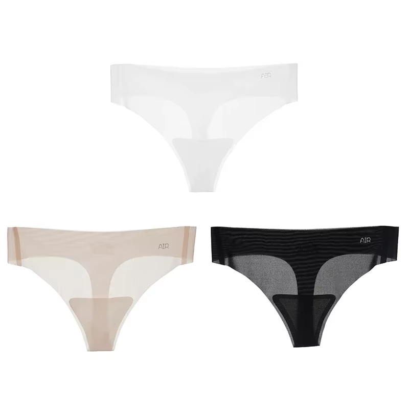 Lot de 3 culottes string ultra-fines sans couture pour femme, taille basse, invisibles, séchage rapi